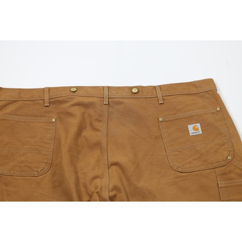 Vintage Y2K Carhartt Mens 50x30 Double Knee Canvas Wide Leg Pants Duck Brown USA - Picture 13 of 16